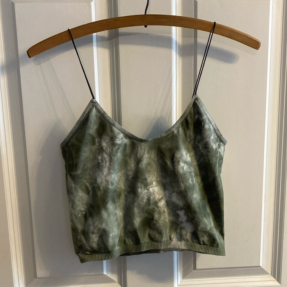 Size Medium Free People Green Tie Dye Tank